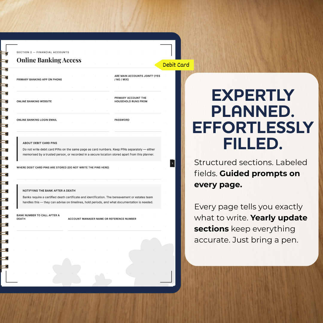 'End Of Life' Structured Planner & Journal