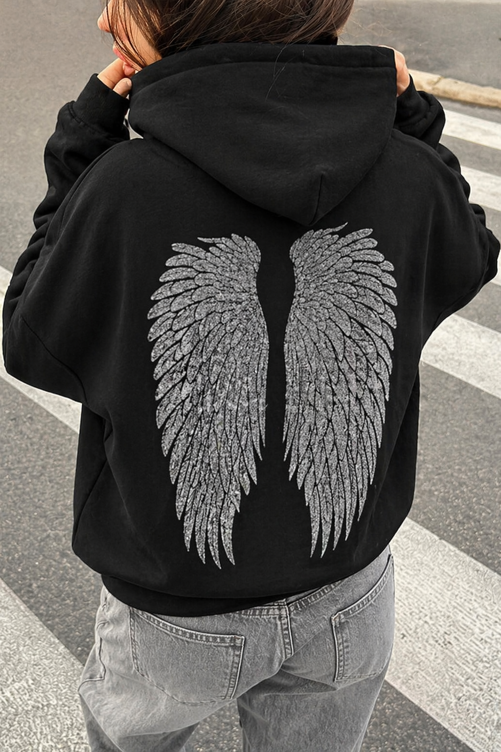 Angel Wing Sequin Hoodie