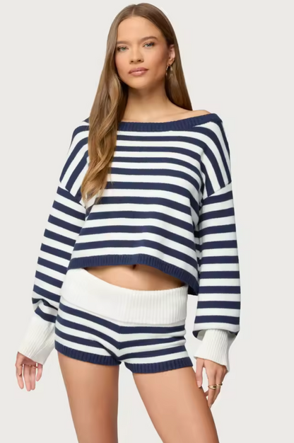 Saphi Striped Oversized Knit Set