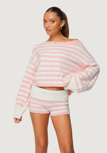 Saphi Striped Oversized Knit Set